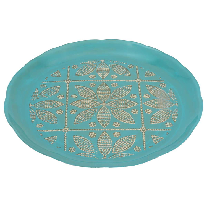 Al Saif Gallery Glass Serving Plate, 12X12X2 Cm - Turquoise product image 2