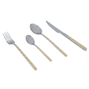 Al Saif Gallery steel cutlery set, 24 pieces - gold silver product image