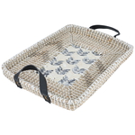 Al Saif Gallery wicker serving tofir, 47 x 35 x 4.5 cm, rectangle - beige white product image 1