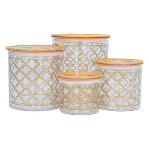 Al Saif Gallery Plastic Boxes Set, Round, 4 Pieces - Gold product image