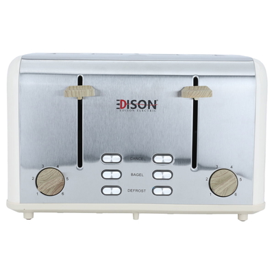 Edison Electric Toaster, 1600 Watt, 4 Slices - Wooden Beige product image 2