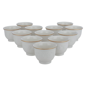 Al Saif Gallery porcelain coffee cups, floral pattern, 12 pieces - white product image