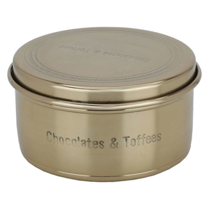 Al Saif Gallery steel box, 11 cm, round with lid - gold product image