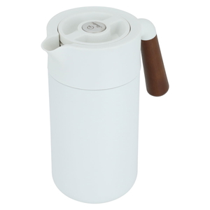 Tara Plastic Al Saif Gallery Thermos, 1.2 litres, wooden handle, squeeze - white product image