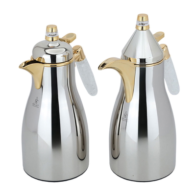 Al Saif Gallery Maimouna Steel Thermos Set, 2 Pieces, 1/1 Liter - Silver product image 2