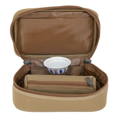 Al Saif Gallery Barq Al Haya Fabric Bags and Cups, 21 x 18 x 10 cm - Dark Beige product image 1