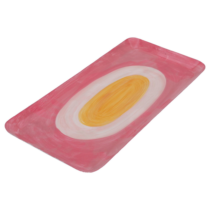 Al Saif Gallery Steel Sweet Serving Plate, 2 x 20.5 x 42, Rectangle - Pink product image 2