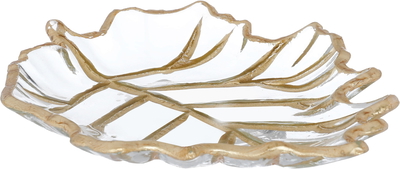 Al Saif Gallery glass sweet dish, 5 x 18 x 23 cm, leaf shape - transparent product image 1