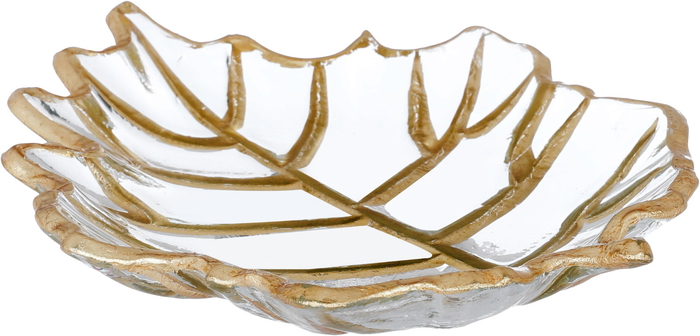 Al Saif Gallery glass sweet dish, 5 x 18 x 23 cm, leaf shape - transparent product image 2