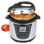 قدر ضغط إديسون، 1300 واط، 8 لتر، قدر داخلي تيفال - فضي اسود product image 1