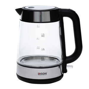 Edison Electric F-625 Kettle Glass, 2200 Watt, 1.7 Liter - Clear Black product image