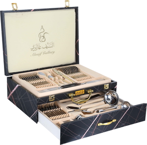 طقم أدوات مائدة استيل السيف غاليري، 72 قطعة - فضي ذهبي product image