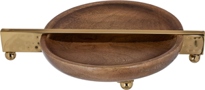 Al Saif Gallery wooden sweet dish, 26 x 17 x 4 cm, gold-wooden base product image