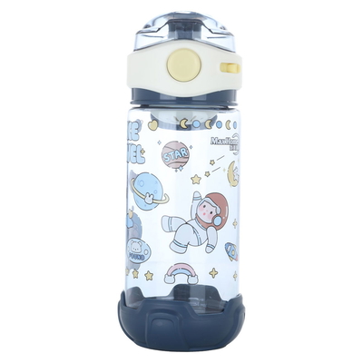 Al Saif Gallery plastic water bottle for children, 580 ml, with lid - blue product image 1