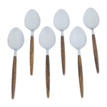 Al Saif Gallery steel tea spoons, wooden handle, 6 pieces - silver product image 1