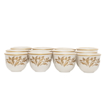 Al Saif Gallery porcelain Arabic coffee cups set, leaf pattern, 12 pieces - white product image 2