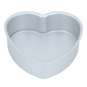 Bake Chef Aluminum Cake Pan, 8 x 2 inches, Heart Shape - Silver product image