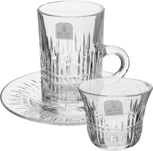 Al Saif Gallery glass tea and coffee set, 18 pieces - transparent product image