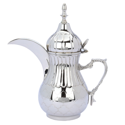 Al Saif Gallery Tarahib Arabic Coffee Dallah iron, 1 Liter - Silver product image 1