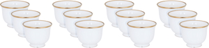 Al Saif Gallery Arabic coffee cups set, 12 pieces, 100 ml, gold-white rims product image