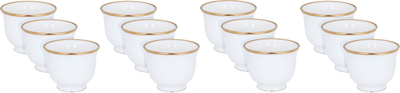 Al Saif Gallery Arabic coffee cups set, 12 pieces, 100 ml, gold-white rims product image 1