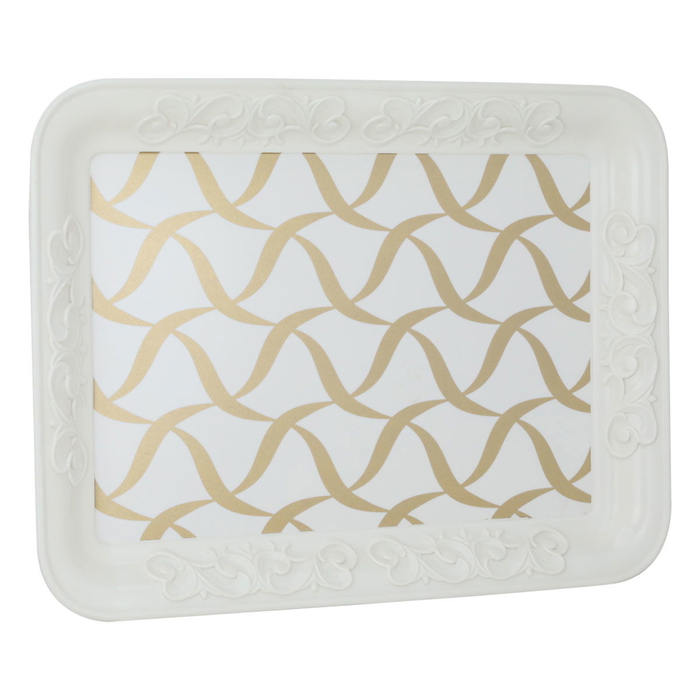 Tofaria Melamine Al Saif Gallery, 45 x 34 x 4 cm, rectangular, decorated brown - white product image 1