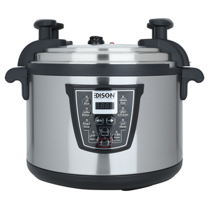 Edison Electric Pressure Cooker, 2000 Watt, 15 Liter, 10 Cooking Functions, Granite Bowl, - Silver Black product image