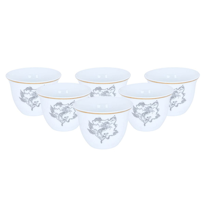 Al Saif Gallery Arabic coffee cups set, 12 pieces, 90 ml, black horse pattern - beige product image 2