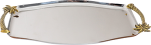 Al Saif Gallery Steel Serving Tray, 46X27X2 Cm - Silver product image