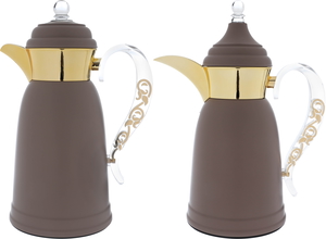 Al Saif Gallery Qamar stainless steel thermos set, 0.7 / 1 liter - cappuccino product image