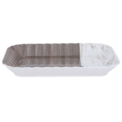 Al Saif Gallery Plastic Serving Tray, 16.5x13x2.6 cm, Rectangle, Wood Carving - Brown product image 2