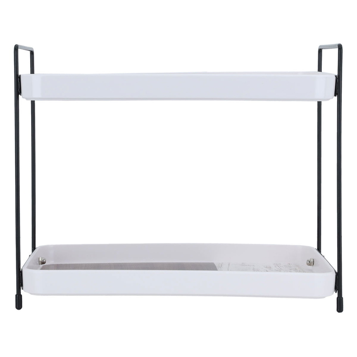 Al Saif Gallery plastic serving stand, 30 x 19 x 25 cm, two levels, rectangle - white product image 2