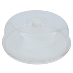 Al Saif Gallery porcelain cake serving stand, 28 cm, Clear cover - white product image 2