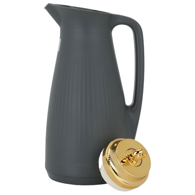 Al Saif Gallery Manal Timeless Glass Thermos, 1 Liter, Plastic Body - Dark Grey product image 3