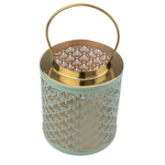 Al Ain Andalusia Indian steel lantern, 15 x 15 x 18 cm, hand hold, cylindrical - green product image 1