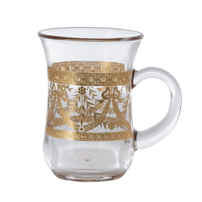 Saif Gallery Shahi Glass Bialat Set, 6 Pieces - Clear Gold product image 2