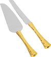 Dania Steel Cake Serving Spoons Set, 2 Pieces - Silver Gold product image 1