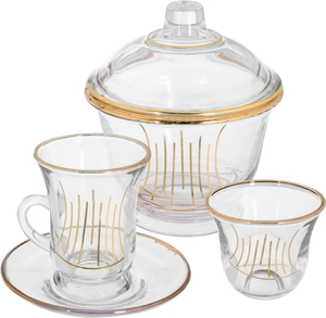 Al Saif Gallery glass tea coffee serving set, 50 pieces - transparent product image