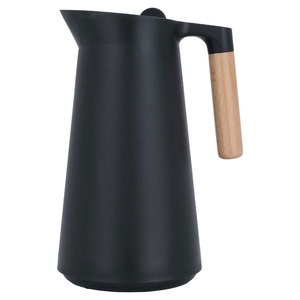 Timeless Linda Glass Thermos, 1 Liter, Wooden Handle - Black product image