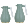 Al Saif Gallery Plastic Thermos Set (Karam), 1 liter - 0.75 liters, 2 pieces - green product image 3