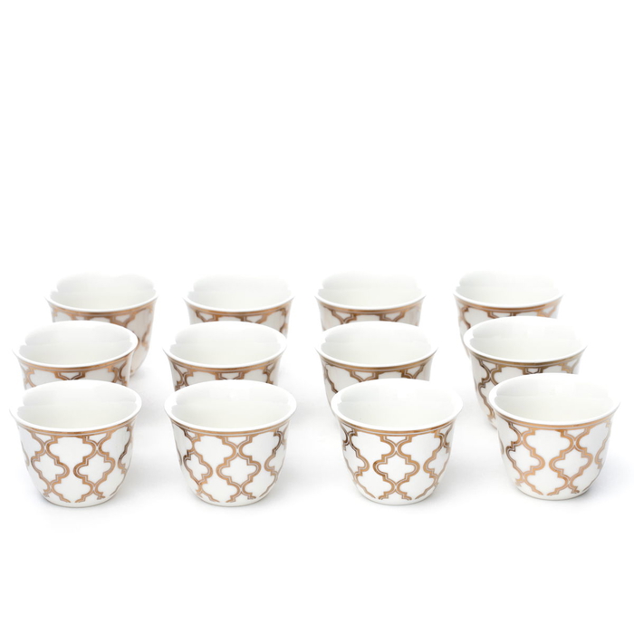 Al Saif Gallery Arabic coffee cups set, porcelain, 12 pieces - white product image 1