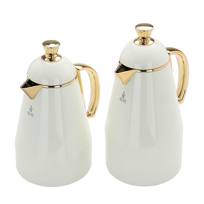 Al Saif Gallery Ruwaida Steel Thermos Set, 2 Pieces, 0.7/1 Liter - Beige product image 2