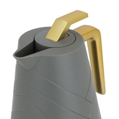 Glory thermos, 1 liter, golden handle, thermal glass inner container, plastic outer shell - dark gray product image 4