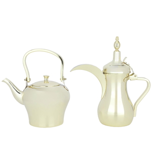 Tuwaiq Dallah Set for Coffee and Teapot Steel, 2/1.2 Liter, 2 Pieces - Gold product image