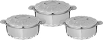 (Maya) Steel Al Saif Gallery Food Container Set, 3.5, 5, 8.5 Liters - Silver product image 1