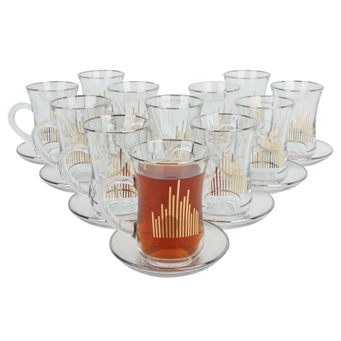 Al Saif Gallery Glass Teacoffee Serving Set, 50 Pieces - Clear Gold product image 2