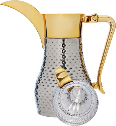 Al Saif Gallery Tamim Steel Dallah, 0.35 liters, with gold-silver-gold handle product image 3