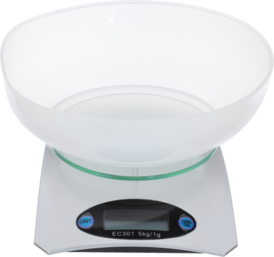 Al Saif Gallery Steel Electronic Kitchen Scale, with transparent plate, 5 kg - Grey product image 1