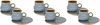 Al Saif Gallery Porcelain Coffee Cup Set, 12 Pieces, 90 ml - Light Grey product image 1