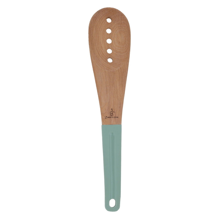 Al Saif Gallery wooden spoon, silicone handle, perforated - green product image 2